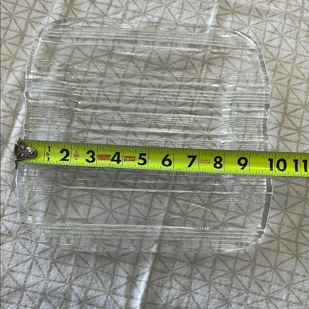 Crate&Barrel Helsinki Clear Glass Square Plate - Made in Italy